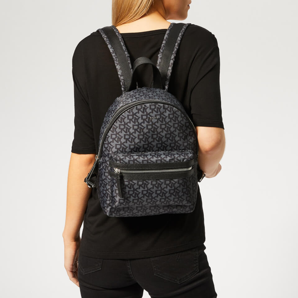 DKNY Women's Casey Medium Backpack - Black Logo