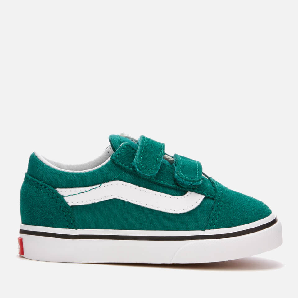 Vans Toddlers Old Skool Velcro Trainers Quetzal Green True White