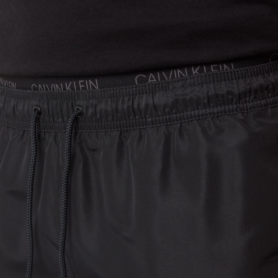 Calvin Klein Men's Medium Double Waistband Swim Shorts - Black