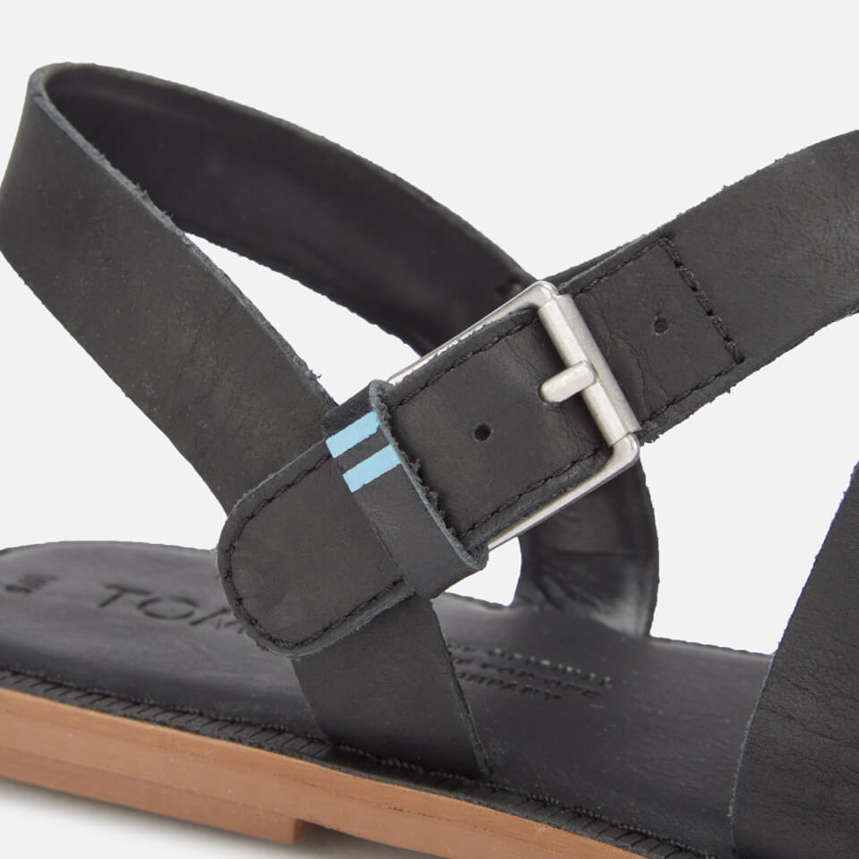 TOMS Women s Sicily Leather Strappy Sandals Black
