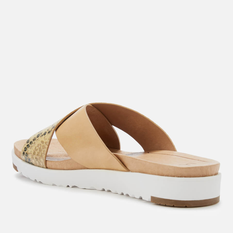 UGG Women s Kari Exotic Cross Strap Slide Sandals Tan Allsole