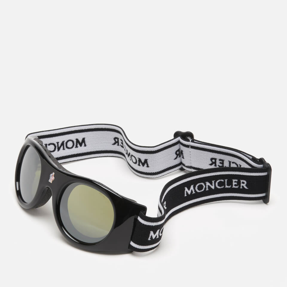 Moncler Men's Elastic Ski Goggles - Shiny Black/Smoke Mirror
