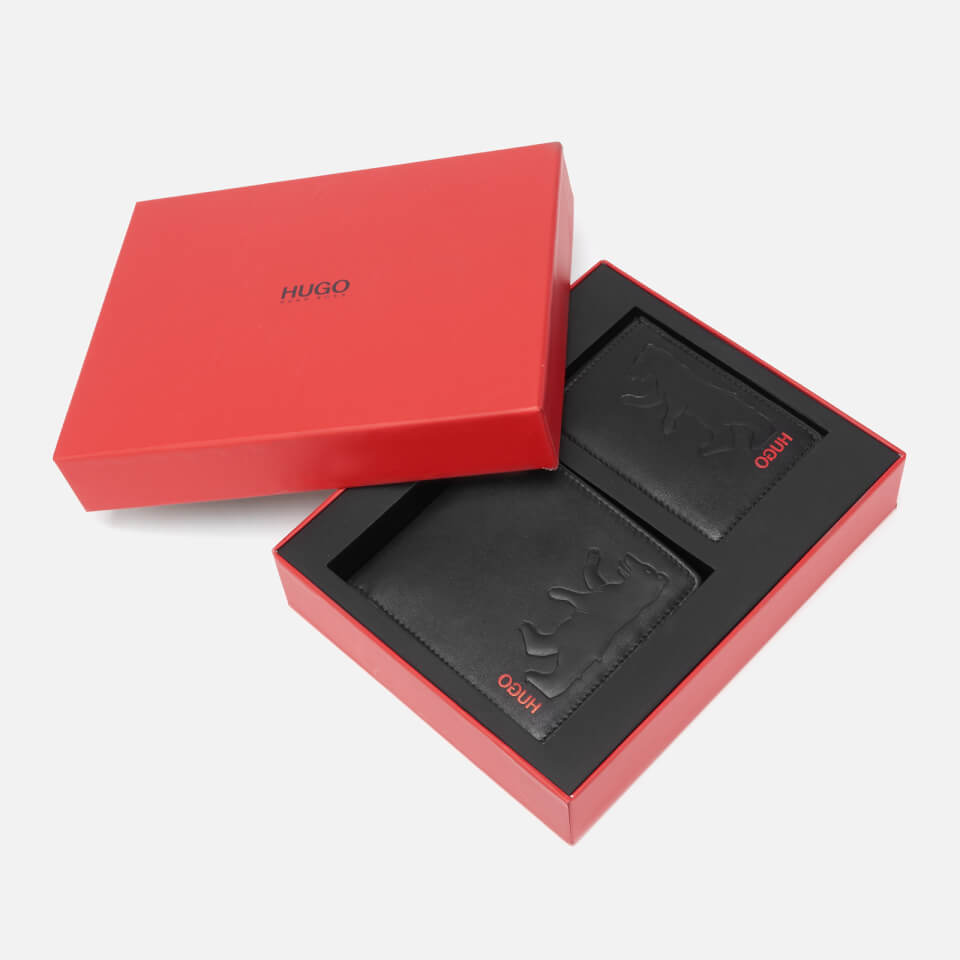 HUGO Men's Wallet and Card Case Gift Box - Black