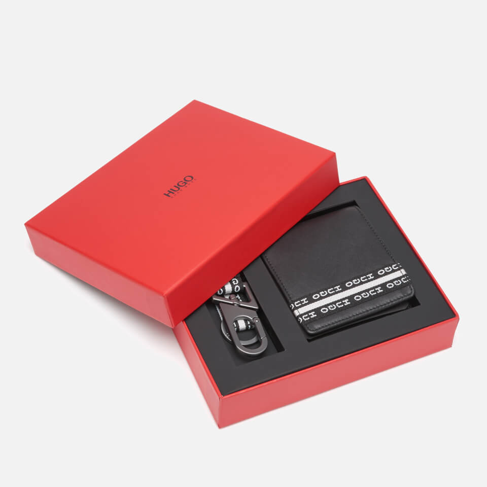 HUGO Men's Wallet and Key Holder Gift Box - Black