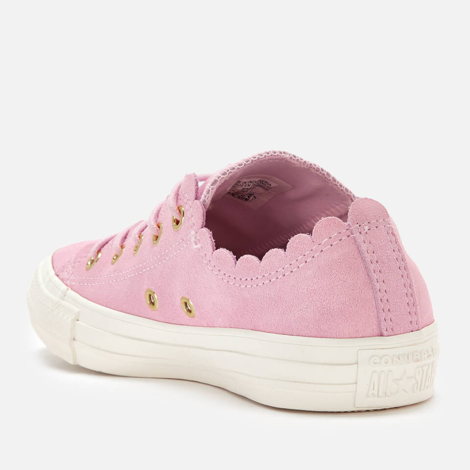 Converse Women s Chuck Taylor All Star Scalloped Edge Ox Trainers Pink Foam Gold Egret Allsole