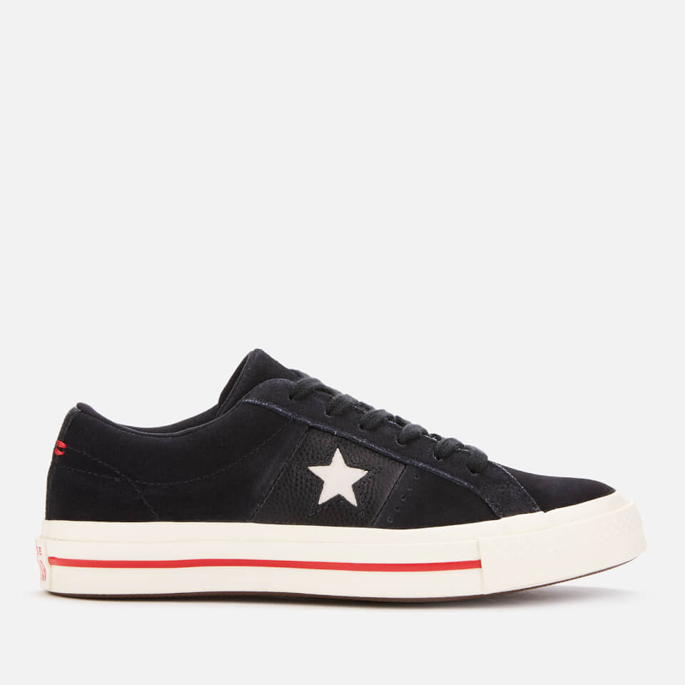 Converse one star black red store