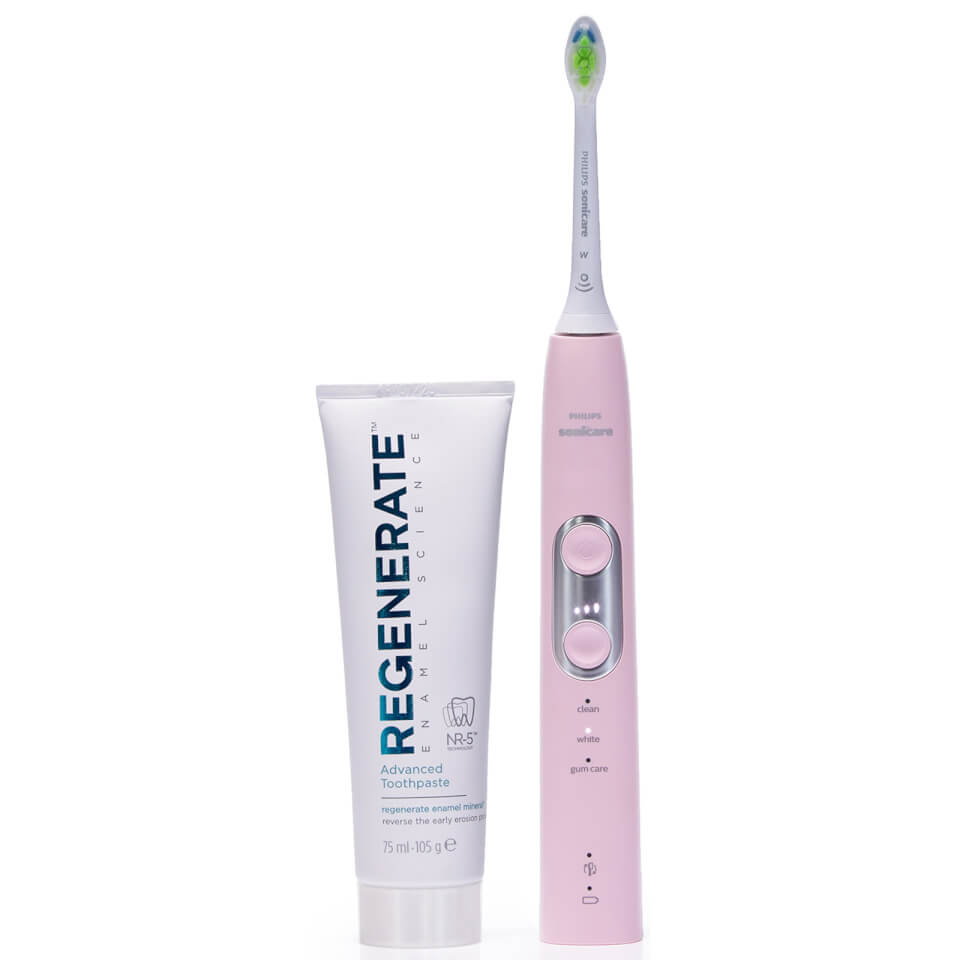 Philips Sonicare Electric Toothbrush and Regenerate Advanced Toothpaste Bundle - Pink