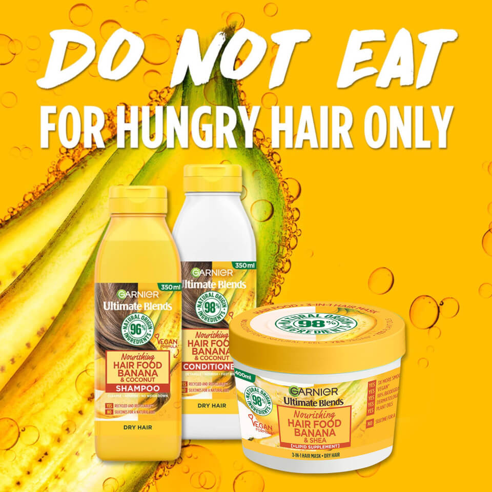 Garnier Ultimate Blends Hair Food Banana 3-in-1 Dry Hair Mask Treatment 390ml