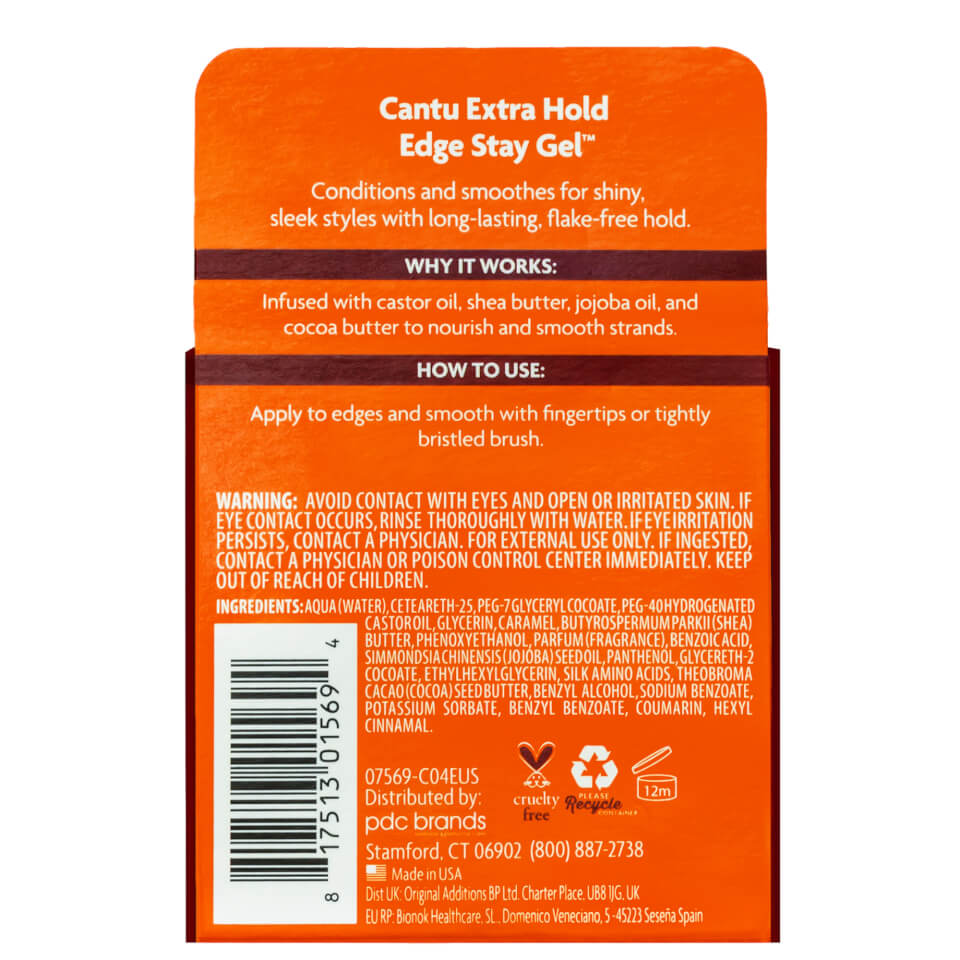 Cantu Shea Butter for Natural Hair Extra Hold Edge Stay Gel