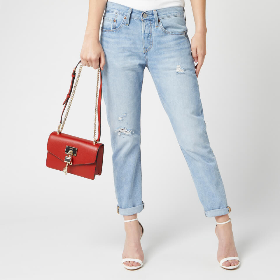 DKNY Women's Elissa Small Shoulder Flap Bag - Bright Red