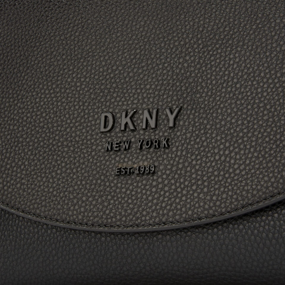DKNY Women's Noho Flap Messenger Bag - Black + Vicuna