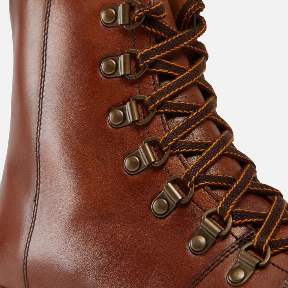 Grenson Women's Nanette Hand Painted Leather Hiking Style Boots - Tan