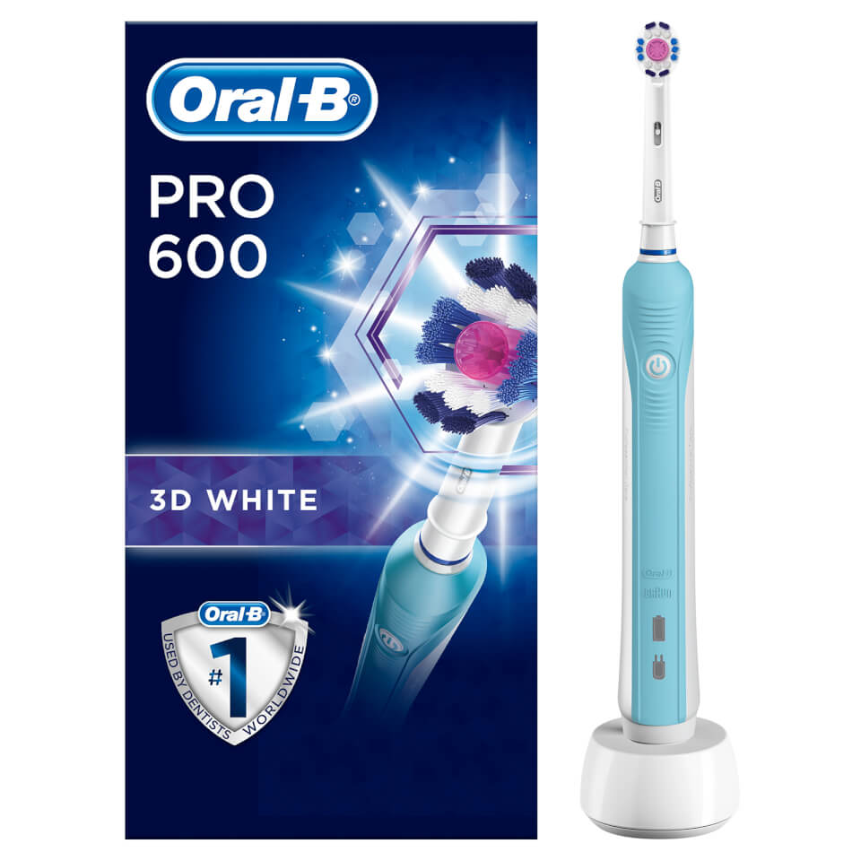 Oral B Pro 600 3D White and Clean Power Handle Electric Toothbrush - Blue