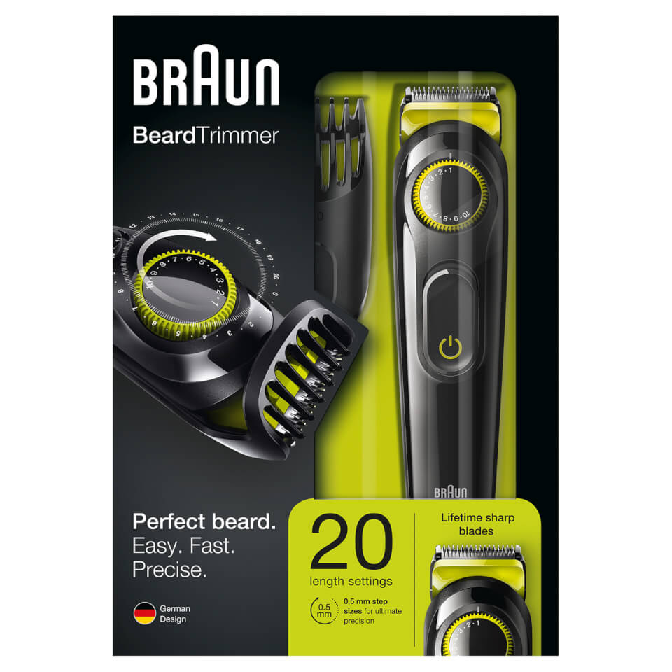 Braun BT3021 Beard Trimmer and Hair Clipper - Black/Volt Green