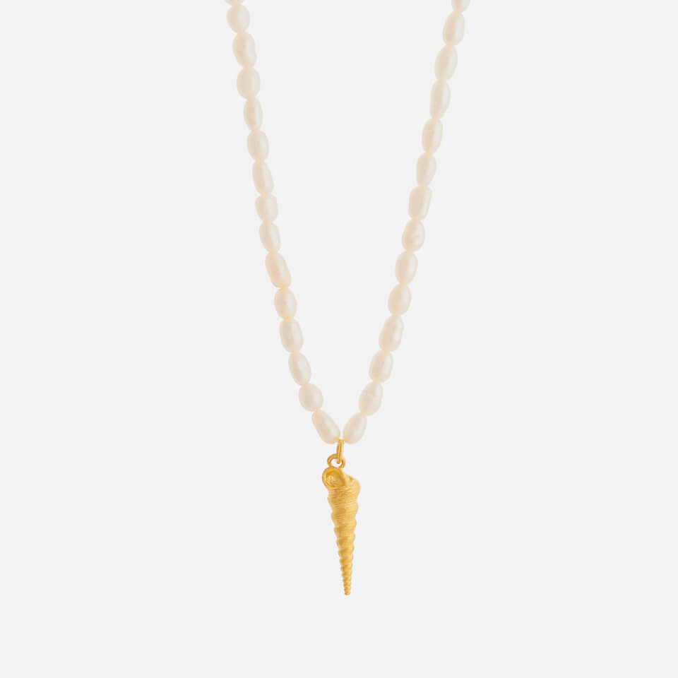 Anni Lu Women's Turret Shell & Pearl Necklace - White/Gold