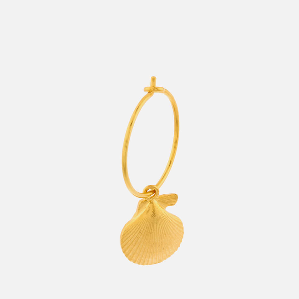 Anni Lu Women's Shell Hoop Earring - Gold