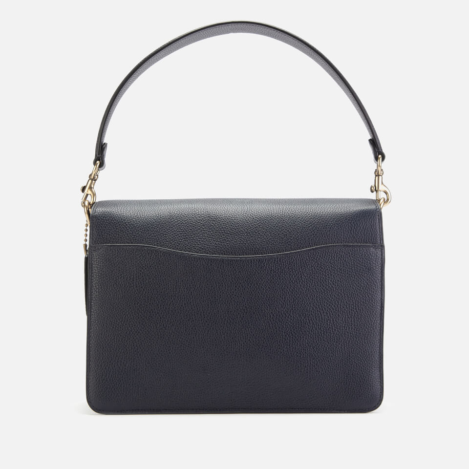 Coach Women's Mixed Leather with Polished Pebble Tabby Shoulder Bag - Midnight Navy