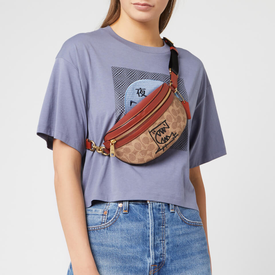 Coach 1941 Women s Coated Canvas Signature Rexy by Guang Yu Belt Bag Tan Rust