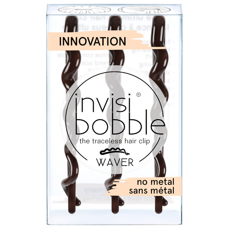 invisibobble Waver Slide-Lock Hair Clip - Pretty Dark (Pack of 3)