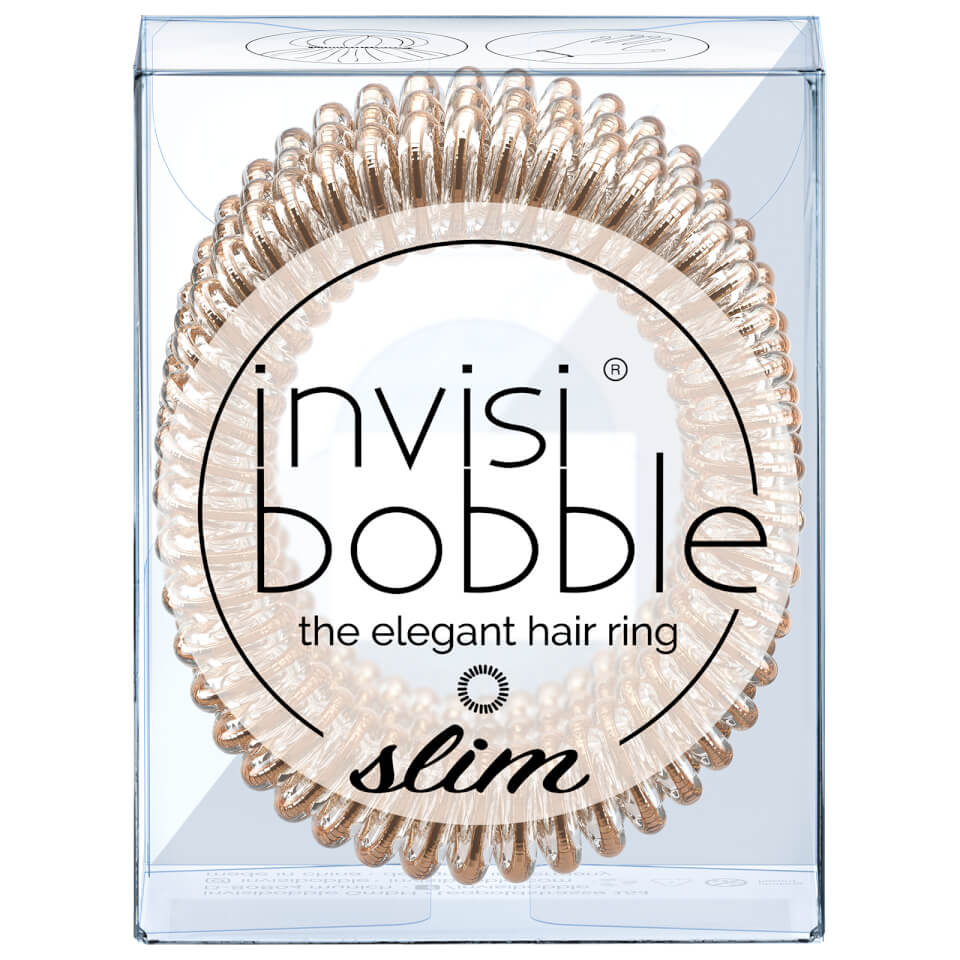 invisibobble Slim Elegant Hair Ties - Bronze (Pack of 3)