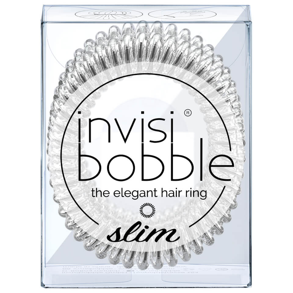 invisibobble Slim Elegant Hair Ties - Chrome (Pack of 3)