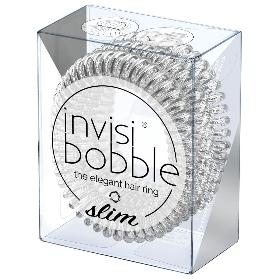 invisibobble Slim Elegant Hair Ties - Chrome (Pack of 3)