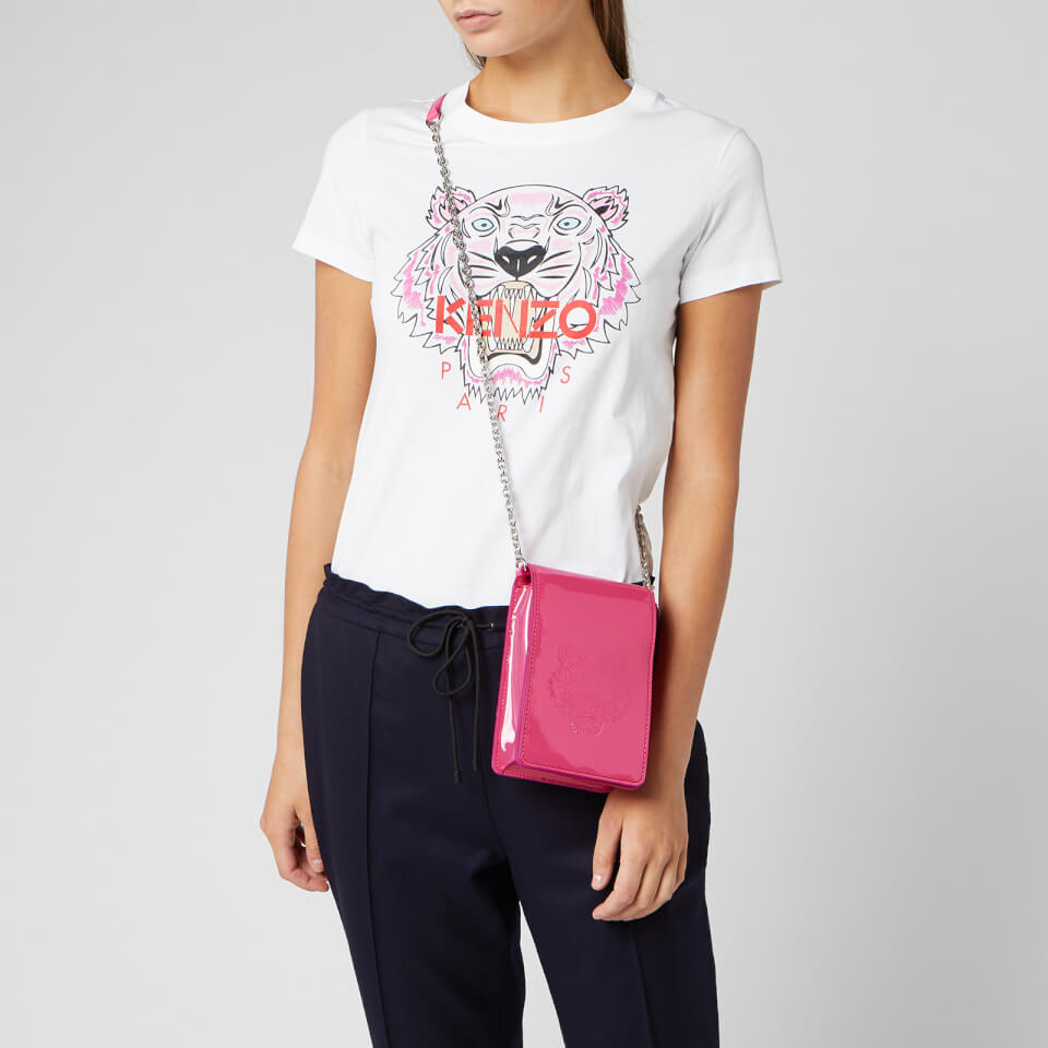 KENZO Women's Patent Tiger Cross Body Bag - Pink