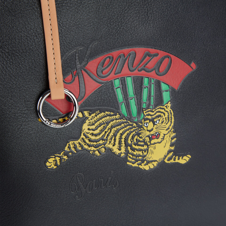 KENZO Women s Medium Jumping Tiger Tote Bag Black