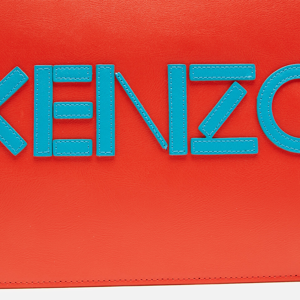 KENZO Women's Leather Kenzo Logo A4 Pouch - Red