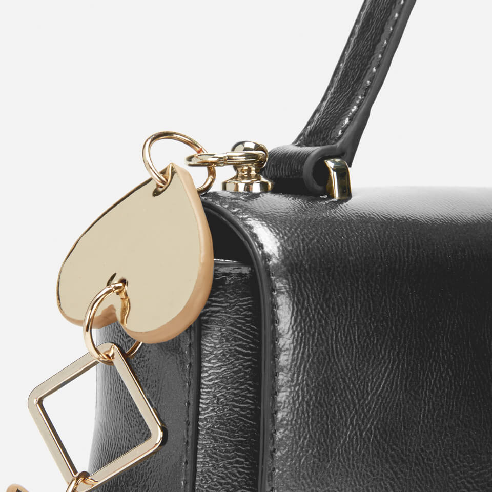 Love Moschino Women's Logo Charm Shoulder Bag - Pewter