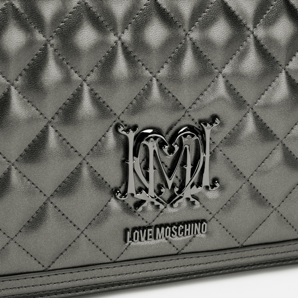Love Moschino Women's Quilted Shoulder Bag - Pewter