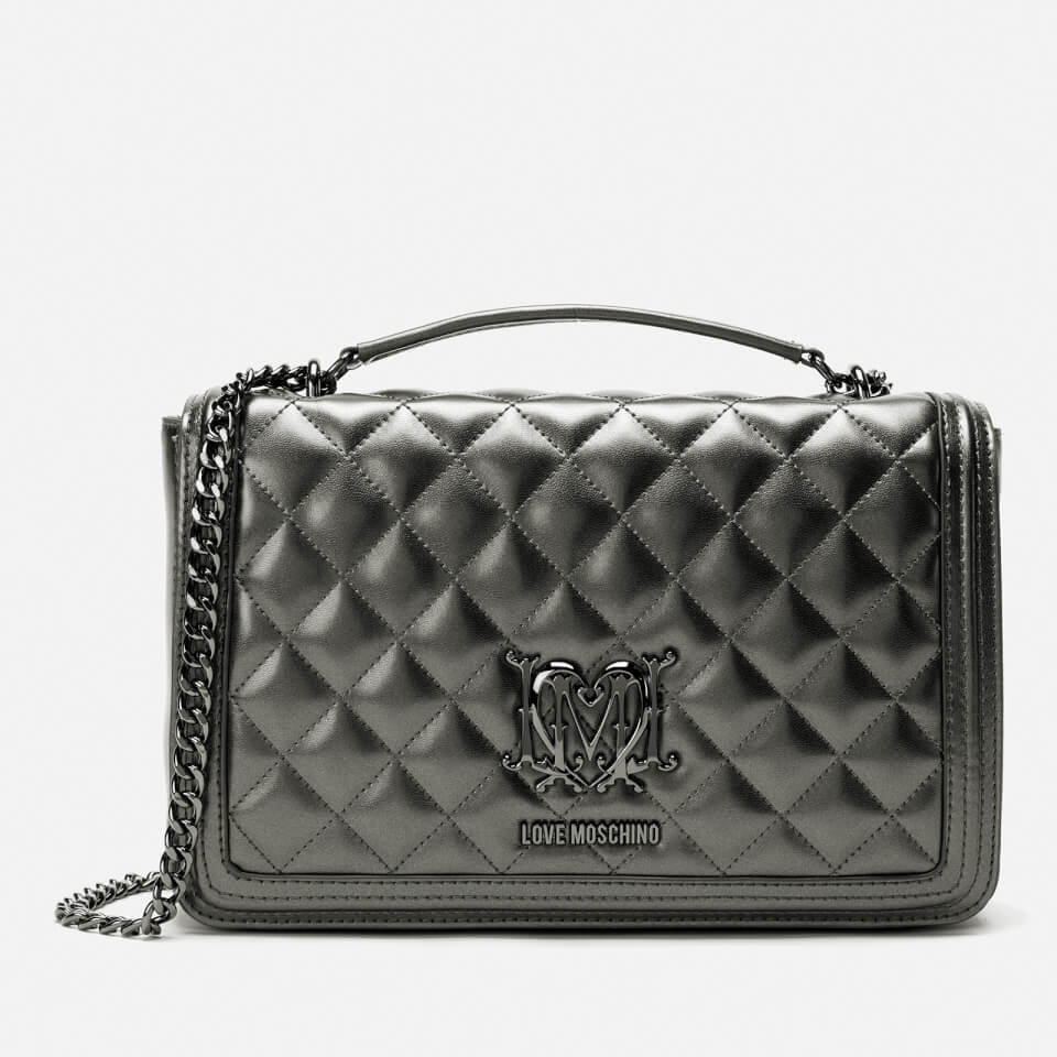 Love Moschino Women's Quilted Shoulder Bag - Pewter