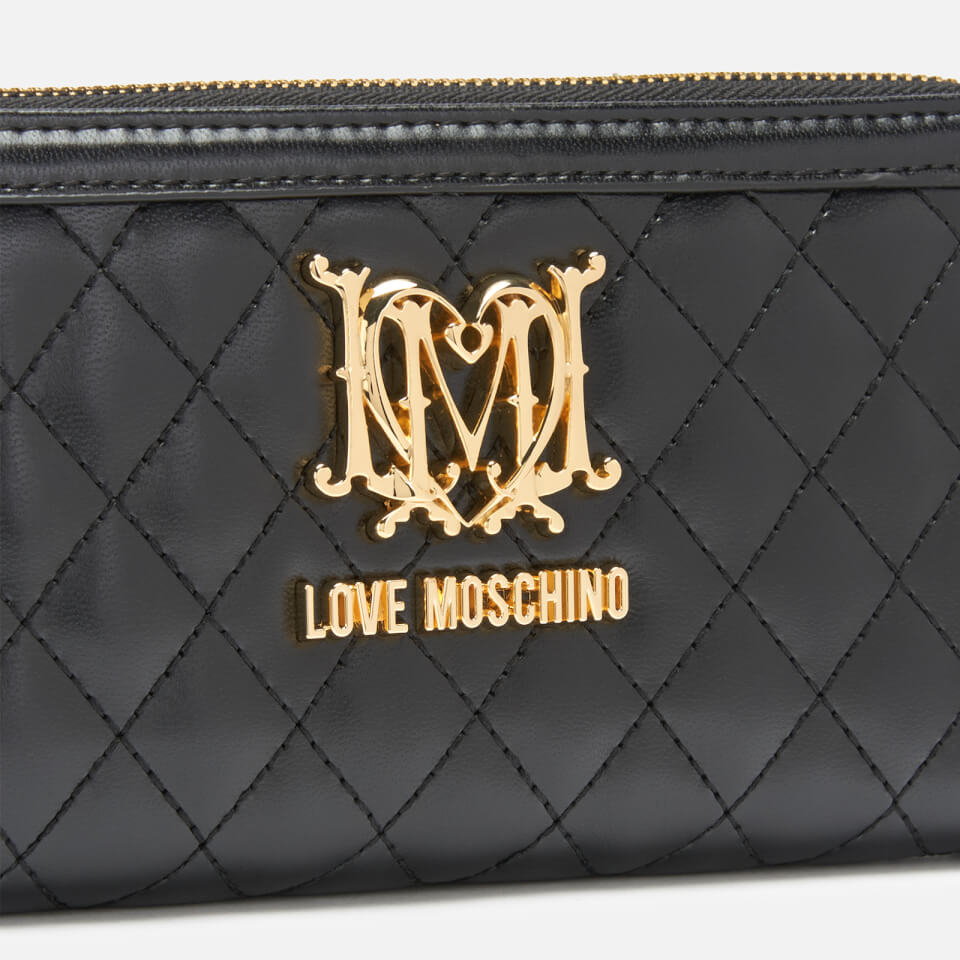 Love Moschino Women's Quilted Zip Around Purse - Black