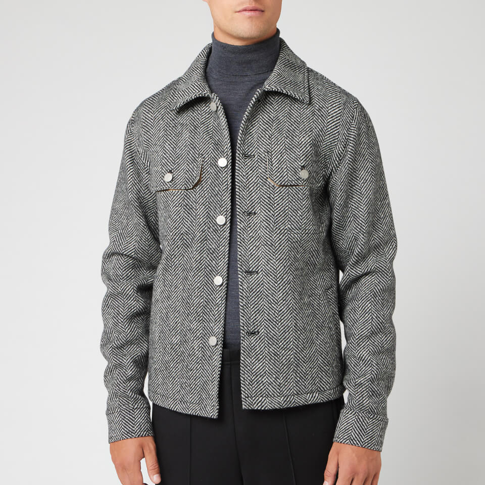 Maison Margiela Men's Vintage Herringbone Jacket - White and Black