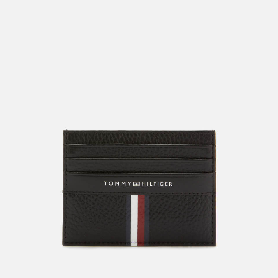 Tommy Hilfiger Men's Corporate Leather Mini Credit Card Holder - Black