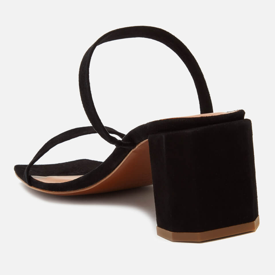 BY FAR Women's Tanya Suede Block Heeled Sandals - Black