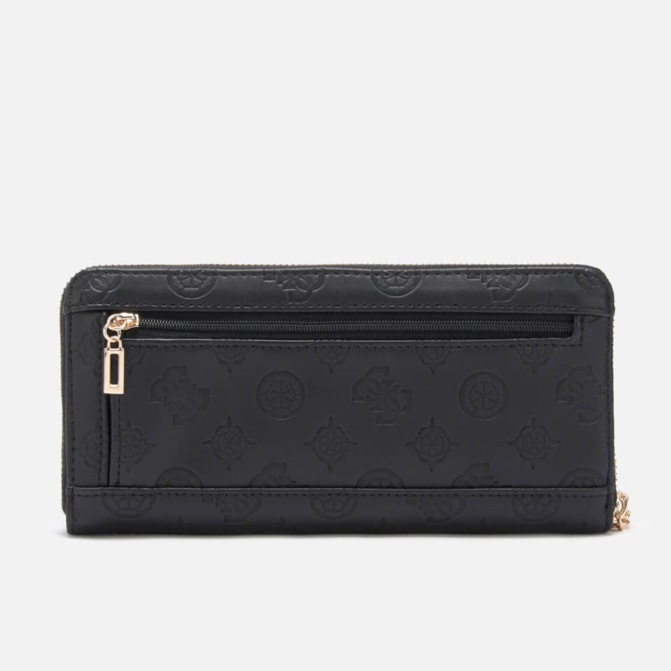 Guess Women's Peony Classic Large Zip Around Wallet - Black
