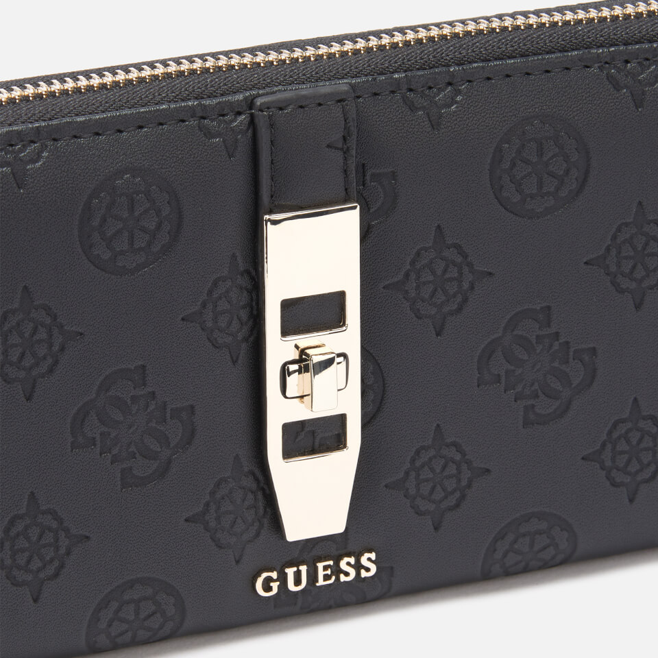 Guess Women's Peony Classic Large Zip Around Wallet - Black