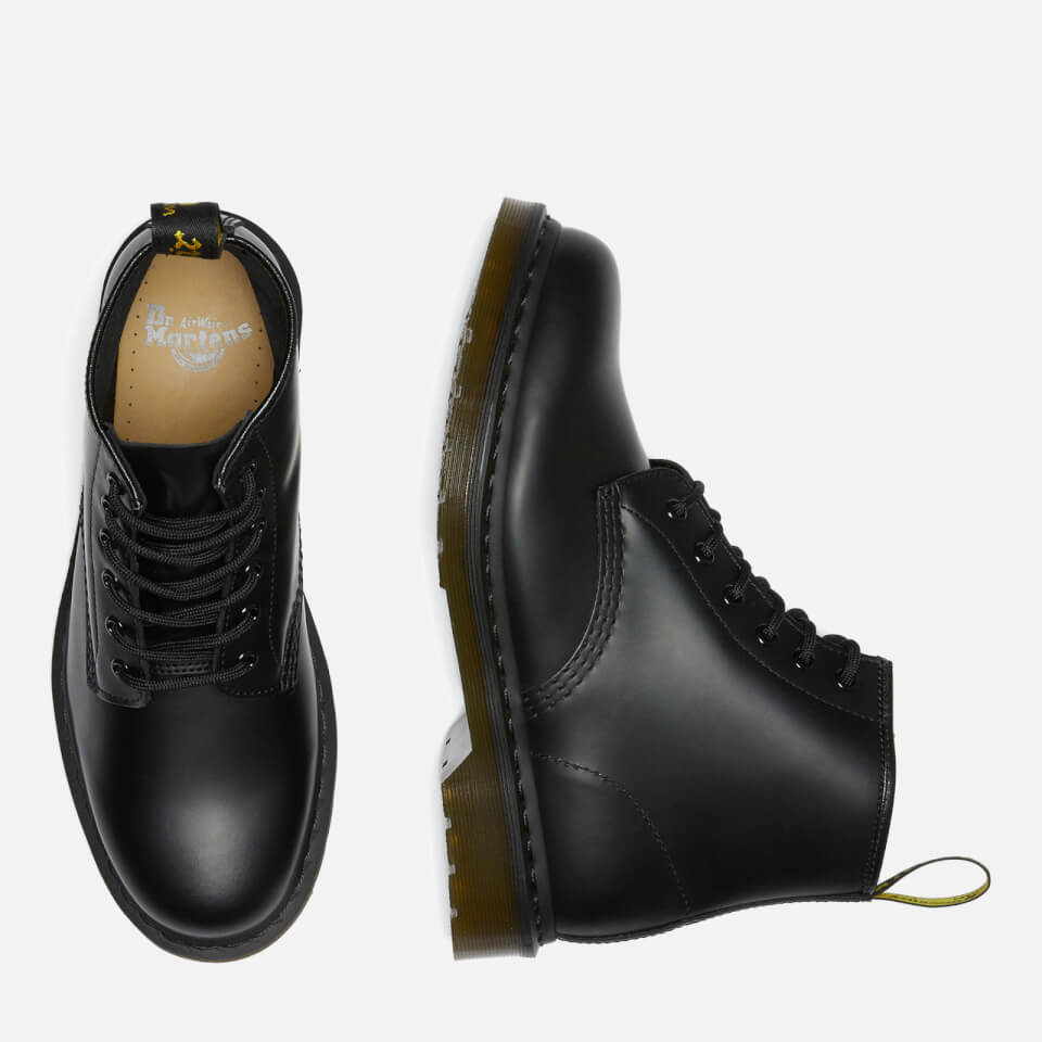 Dr. Martens 101 Smooth Leather 6-Eye Boots - Black | Worldwide Delivery |  Allsole