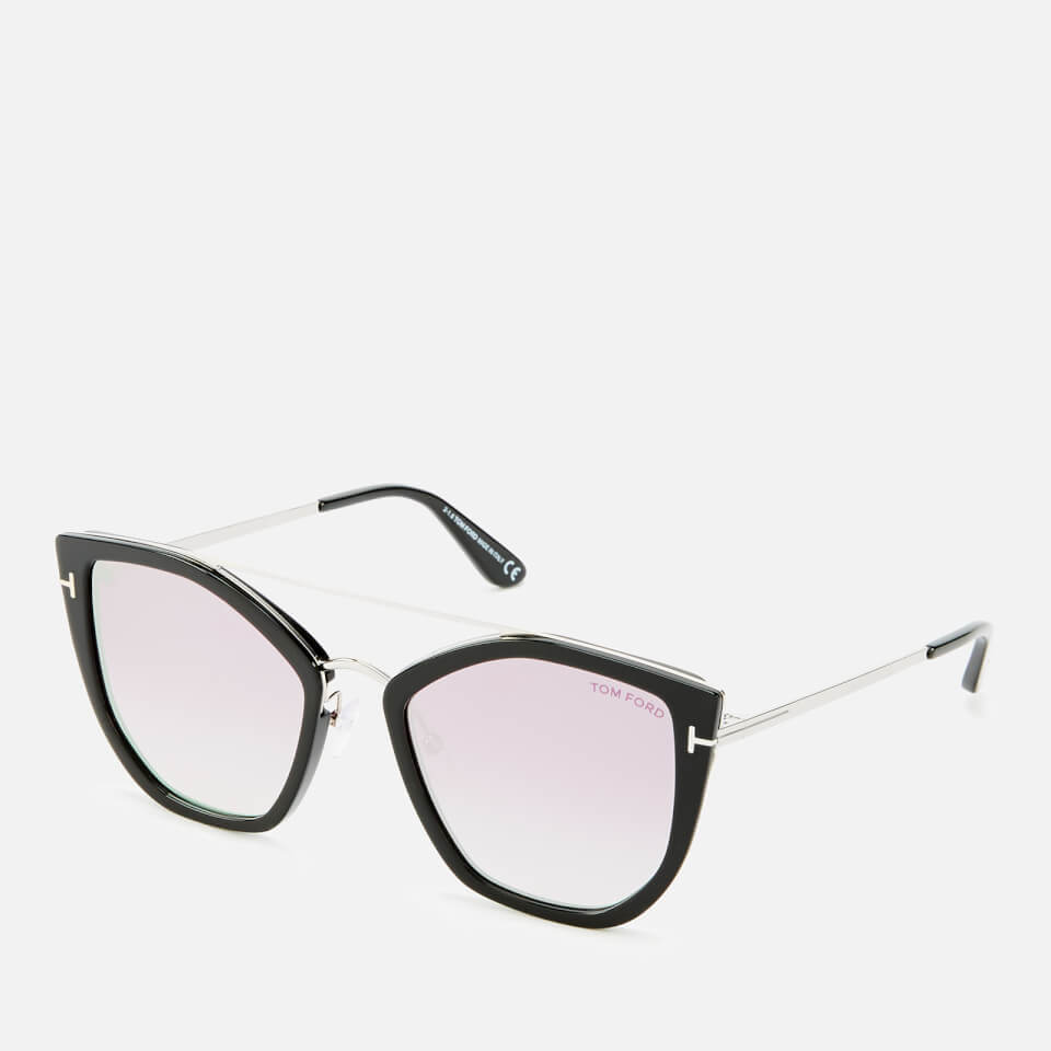 Tom Ford Women's Dahlia Sunglasses - Shiny Black/Gradient or Mirror Violet