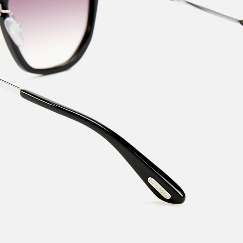 Tom Ford Women's Dahlia Sunglasses - Shiny Black/Gradient or Mirror Violet