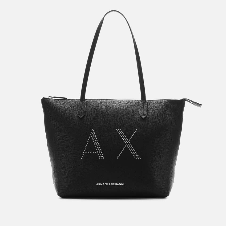 Armani Exchange Women's Kendall Studs Shopping Tote Bag - Black