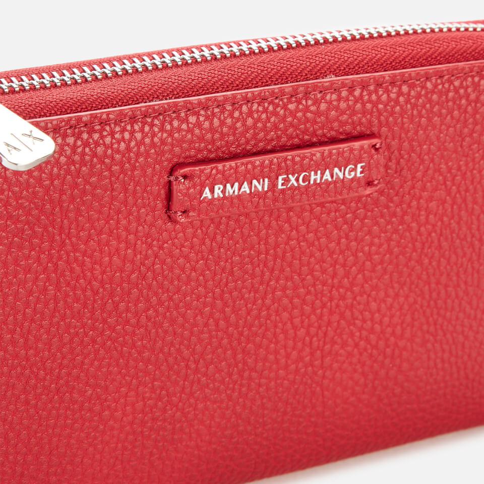 Armani Exchange Women's Emma Round Zip Wallet - Royal Red