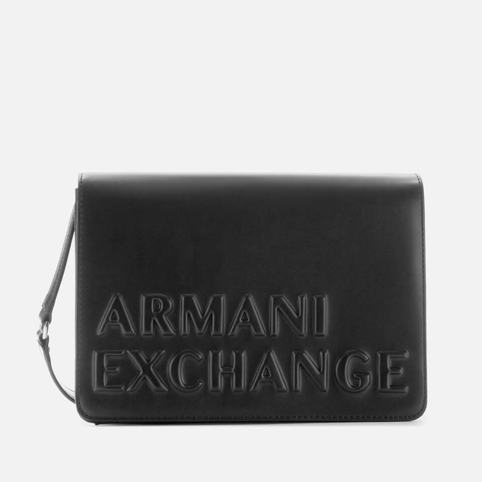 Armani Exchange Women's Maddie Debossed Shoulder Bag - Black