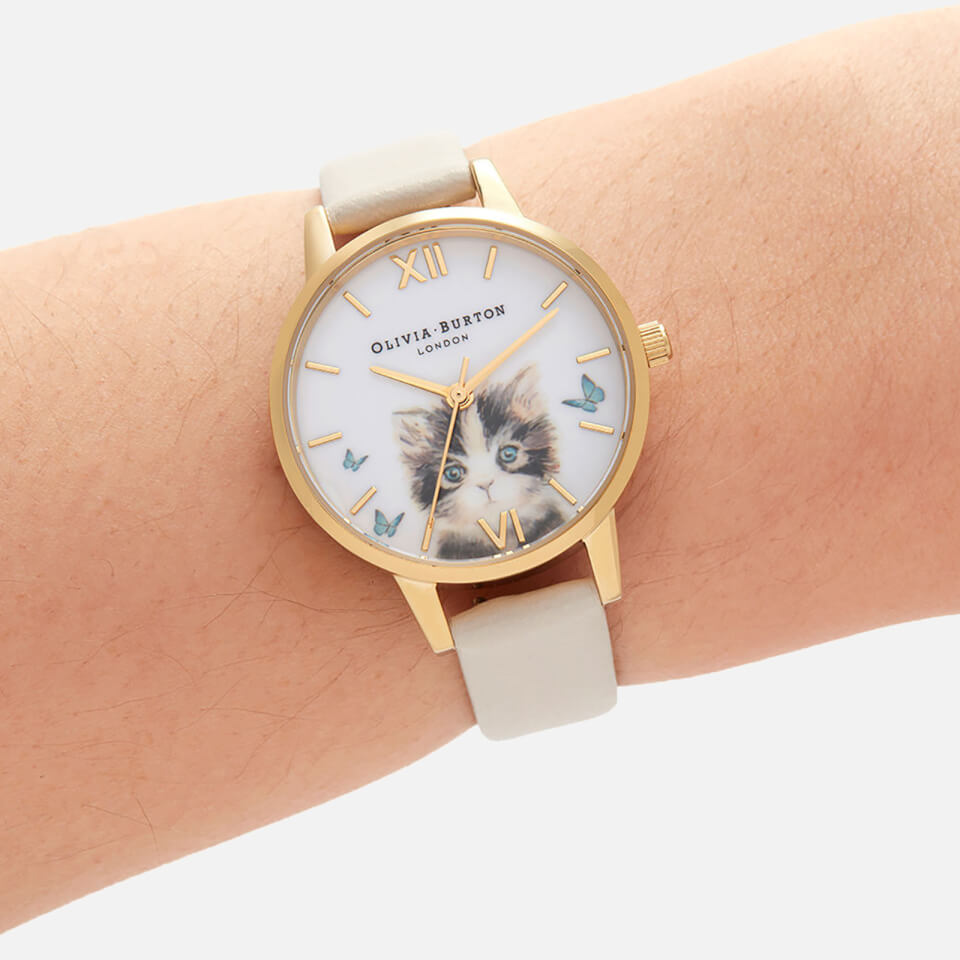 Olivia Burton Women's Illustrated Animals Watch - Vegan Nude & Gold