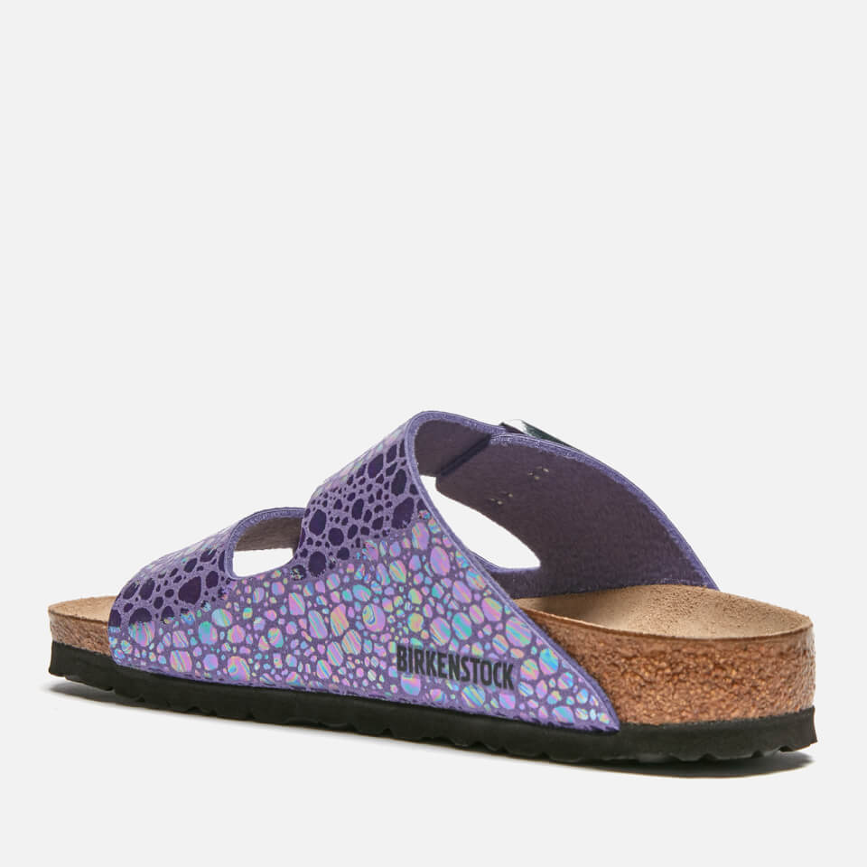 Birkenstock Women s Arizona Slim Fit Suede Double Strap Sandals Metallic Stones Violet