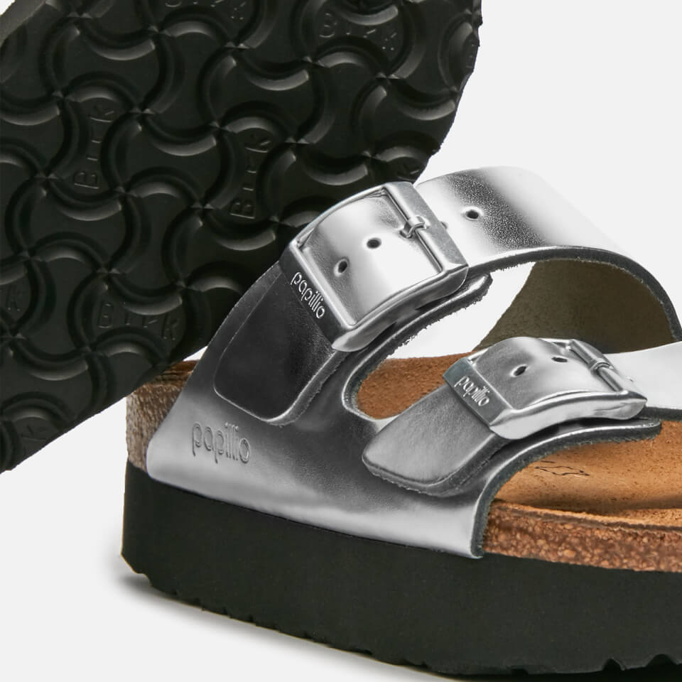 Birkenstock arizona platform silver discount