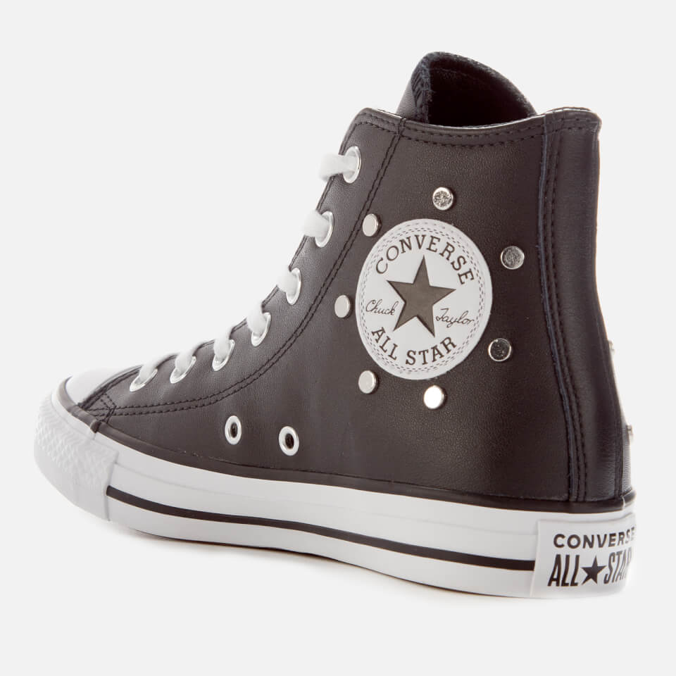 Converse Women's Chuck Taylor All Star Studded Hi-Top Trainers - Black /White/Black | FREE UK Delivery | Allsole
