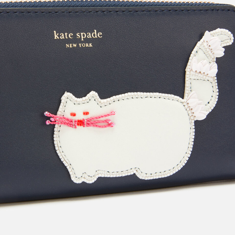 Kate Spade Jazz Things Up Black Cat Leather Coin Purse