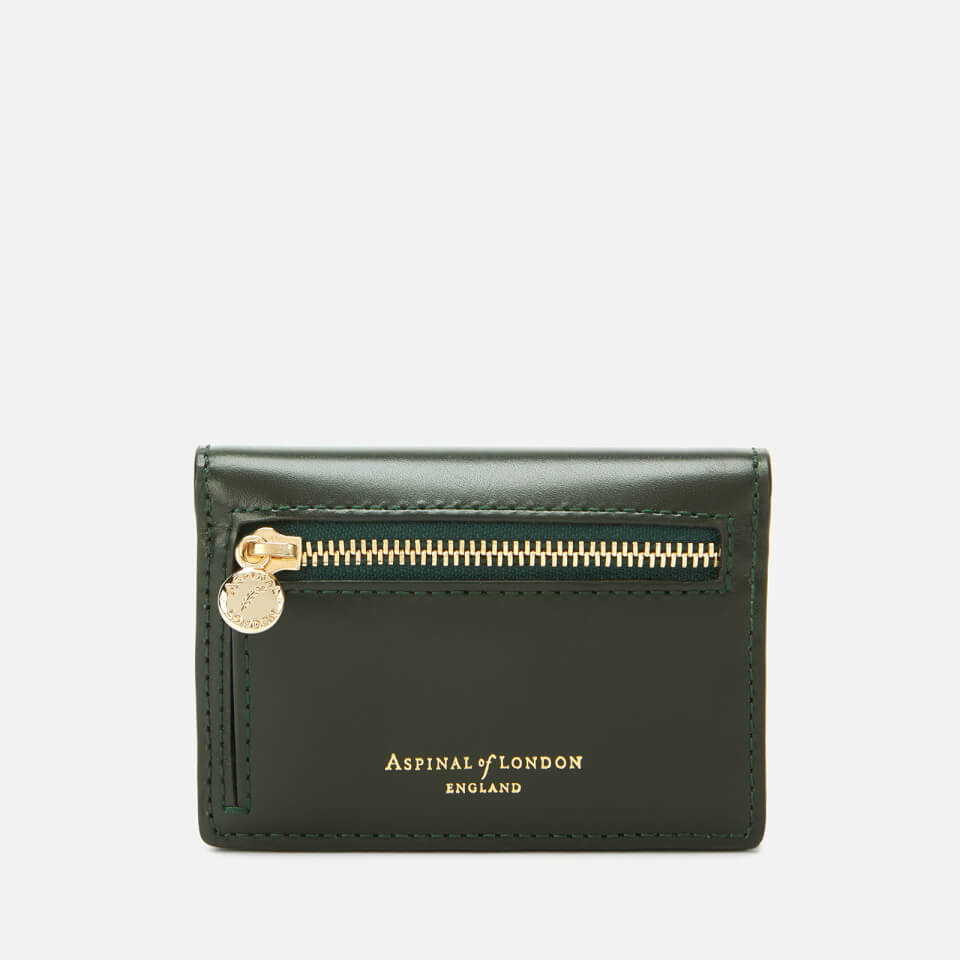 Aspinal of London Women's Accordion Card Case - Black/Evergreen/Peony